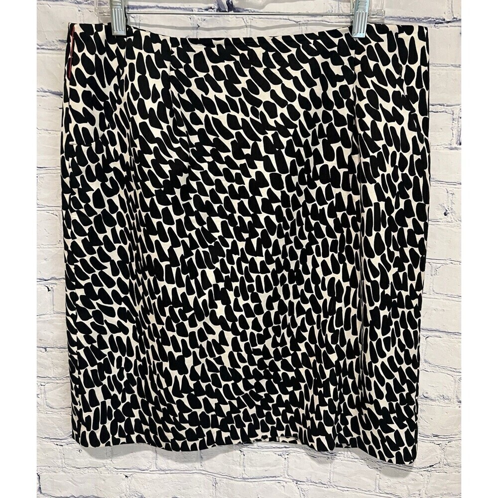Ann Taylor Black and White Mini Short Skirt Silk Blend Size 14